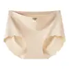 Roupa íntima fina e respirável para mulheres, sem costura, com bolinhas simples, cintura média, amigável à pele, não aperta as nádegas, antibacteriana, de seda gelada, refrescante