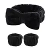 Conjunto de Faixa de Cabelo com Laço e Pulseira Estilo Coreano para Mulheres Lavagem Beleza Maquiagem Faixa de Cabelo Simples Pulseira Pulseira Acessórios de Cabelo Acessórios de Cabeça