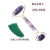 Cristal rosa, aventurina, ágata, artesanías de piedra natural en bruto, rodillo de masaje y tabla gua sha set, masajeador rodillo de jade