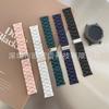 Adecuado para Huawei GT2 Correa Samsung Correa acrílica de color sólido Correa de imitación cerámica Cabeza plana Tres cuentas 22MM20mm