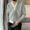 Suéter cardigan abrigo de estilo coreano de moda para otoño e invierno 2023, suéter perezoso para hombre, suéter top