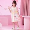 Pijama de verano para niña 2023, algodón, fino, holgado, perro Yugui, manga corta, vestido de princesa para niña
