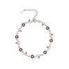 Versión coreana de pulsera de corazón de cristal literario Mori chapada en plata para mujer Pulsera de corazón de circonita de diamante joyería simple al por mayor
