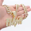 Venda Quente Transfronteiriça Cool Super Flash Cheio de Diamante FLASH Letra Moda Criativa Cravejado de Diamante Corrente Cubana Raio Hip-hop Pingente