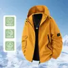 Chamarra con capucha ligera, crujiente, de color sólido, resistente a las arrugas, unisex, adecuada para ciclismo al aire libre, llamativa, versátil, chamarra casual