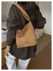 Bolso Tote Retro Esmerilado de Alta Gama para Mujer Otoño/Invierno 2026 Gran Capacidad Gamuza Felpa para Viajes Diarios Hombro Único de Mano Bolso Grande