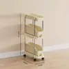 Estante de almacenamiento para espacios estrechos de cocina, gabinete de extracción lateral de piso multicapa para refrigerador, estante de almacenamiento para espacios extremadamente estrechos, carrito pequeño multicapa