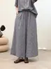 Conjunto de Dos Piezas a Cuadros 2026 Cardigan Artístico Simple de Doble Capa + Camisa de Manga Corta + Pantalones Rectos de Pierna Ancha con Cintura de Cordón para Mujer
