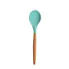 Juego de Utensilios de Cocina de Silicona con Mango de Madera Espátula Multifuncional Cuchara de Cocina Pala Juego de 13 Piezas Barril de Almacenamiento