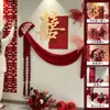 Decoração de Fundo de Parede de Cabeceira Conjunto de Casamento Montagem de Atmosfera de Quarto de Casamento Quarto da Noiva Adesivos de Felicidade Dupla Casa Nova Felicidade Dupla