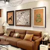 Galeria de Arte Qiao Jia Impressão Artística Giclée de um Leopardo em um Grande Estilo Vintage para Sala de Estar Pintura Decorativa, Arte para Pendurar na Parede de Fundo do Sofá