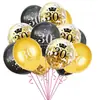 Combinación de traje de globos con confeti transfronterizo para 16 18 30 40 50 60 años, decoración para fiesta de cumpleaños de adultos
