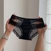 Calcinha de Renda e Tela para Meninas Francesas Sexy para Senhoras Respirável Confortável Cintura Média Crotch de Algodão Amigo da Pele para Mulheres