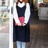 Delantal retro de estilo japonés para mujer, de comercio exterior, con diseño floral, para repostería, cocina, medicina, belleza, ropa de trabajo, algodón y lino, alargado hasta los hombros, con personalización de logotipo.