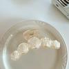 Pinza romántica francesa con forma de tiburón y camelia, horquilla elegante con forma de hada, pinza de tiburón transparente de acrílico, accesorios para el cabello