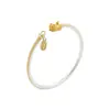 Pulseira Gato da Sorte Flor de Pessegueiro 999 Prata Pura com Detalhes em Ouro, Tira Fina Ajustável, Novo Estilo Chinês Presente Joia de Prata para Meninas