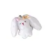 Lindo colgante de peluche de conejo, conejo de orejas largas y esponjoso de dibujos animados, muñeca decorativa para llavero de bolso de niña