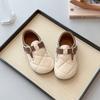 Sapatos de Couro Estilo Coreano Chanel para Meninas Primavera e Outono 2025 Novos Sapatos Birkenstock para Meninos com Solado Macio e Padrão de Diamante Mocassins