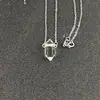 Shizhongbao Europeu e Americano Mais Vendido Amazon Venda Quente Cristal Pedra Semi-Preciosa Multimaterial K Branco Corrente Clavícula Pingente Atacado