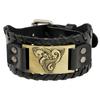 Pulseira Explosiva Transfronteiriça Joia Nórdica Vintage Padrão Viking Couro Pulseira Personalizada Trançada Punk Masculina