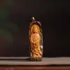 Gema Preciosa Incrustada con Estatua de Buda y Colgante de Guanyin del Mar del Sur, Accesorio para Suéter, Collar, Joyería para Hombres y Mujeres de Estilo Antiguo