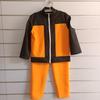 Traje de cosplay de Naruto para Halloween, disfraz de Uzumaki Naruto + protector de frente de hoja de madera negra