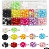Peluca DIY Trenza Sucia Set de Accesorios de Joyería Color Facetado Perlas Iridiscentes Cuentas de Plástico Adornos para el Cabello En Caja