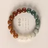 Pulsera de Raíz de Bodhi Desgastada con Gradiente Verde de Bodhi de Círculo Único para Hombres y Mujeres Placa de Mano Zen para Jugar en los Dedos Gradiente Amarillo Verde Suave