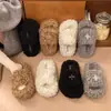 Pantuflas de felpa antideslizantes de moda para mujer, se pueden usar afuera, suela suave, cómodas, fáciles de poner, pantuflas de pelo para interior del hogar