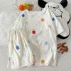 Pijamas para Mujer Verano Dulce Dibujos Animados Rayas Manga Corta Shorts 2025 Nuevo Algodón Nube Ropa de Casa de Verano para Mujer