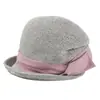 Sombrero para Mujer Verano Plegado Irregular Rizado Sombrero de Paja para Mujer Elegante Lazo Borde Pequeño Sombrero de Pescador Plegable Sombrero Cubeta