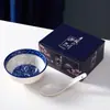 Conjunto de Tigelas e Hashis Coloridos Subglaceados Boêmios Transfronteiriços Conjunto de Tigelas de Cerâmica Abertura da Tigela Utensílios de Mesa Caixa de Presente Atacado Pequenos Presentes