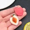 Mezcla de 15 Frutas Grandes de Resina Limón Kiwi Durian Lichi Joyería Artificial Accesorios Colgante DIY Colgante