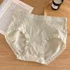 Ropa interior de cintura media para mujer, de algodón antibacteriano, con entrepierna y borde de encaje sin costuras, estilo japonés, simple, envolvente hasta la cadera, lindas bragas para chica.