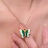 Collar Colgante Mariposa Dopamina Colorido para Mujer estilo Ins con Incrustaciones de Pedrería Lujo Ligero Cadena para Clavícula de Mariposa Celebridad de Internet de Verano