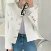 Talla actualizada Chaqueta estilo coreano francés de fragancia pequeña para mujer azul cielo blanco roto otro pelo de conejo gamuza tejida