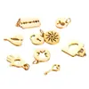 Accesorios de joyería de acero de titanio pulido diy alas de palma huecas candado de llave símbolo de sol estrella brújula colgante