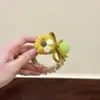 Novo Estilo Elástico de Cabelo Abóbora de Lã com Laço de PomPom, Corda Simples para Rabo de Cavalo e Coque, Acessório de Cabelo Antiderrapante
