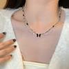 Collar de Mariposa Negro de Doble Capa Diablo para Mujer Estilo Picante Moda Ins Joyería Accesorios de Sentido de Diseño Avanzado Cadena para Clavícula