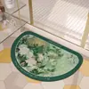 Tapete de Chão para Banheiro Estilo Pintura a Óleo, Capacho Doméstico Absorvente de Água e Resistente à Sujeira, Pode Ser Cortado, Secagem Rápida, Resistente ao Desgaste, Antiderrapante Tapete de Chão de Terra de Diatomáceas