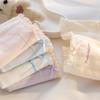 Ropa interior femenina de algodón puro 7A con entrepierna antibacteriana, pantalones cortos triangulares de color liso con lazo bonito para estudiantes.