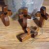 Cruz de Madera Nogal Americano Pieza de Mano Cruz de Pulgar Soporte Iglesia Pascua Pieza de Mano