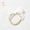 Diadema para bebé niña accesorios para el cabello diadema fina diadema de costilla de nailon diadema de tela con lazo de encaje hueco diadema para bebé al por mayor