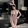Lencería sexy, body de conejita seductor con escote en V profundo, atractivo y caliente, espalda descubierta, sin entrepierna, fácil de quitar, uniforme de dormir, disponible para venta al por mayor