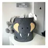 Cubeta de Almacenamiento de Fieltro de Animales de Dibujos Animados Lindos y Curativos para Organizador del Hogar