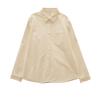 Camisa de Manga Larga con Textura de Nieve de Burbujas de Leche para Mujer, Holgada, Casual, Engrosada, Algodón para el Trabajo, Otoño/Invierno, Para Usar en Capas