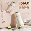 Taza de Café de Estilo Nuevo con Flores de Lirio del Valle, Taza Termo de Aspecto Elegante para Niñas, Gran Capacidad de Acero Inoxidable 316 con Doble Popote para Beber