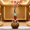 Corrente de Celular Pingente Chaveiro Coruja de Sândalo Verde Yiming Xianyuan Fofo DIY Pingente de Bolsa Coruja de Madeira