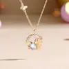 Colar Original de Cavalo Fofo de Bruxo Feminino Prata Esterlina Luxo Leve Alta Qualidade Corrente de Clavícula Unicórnio Colar do Ano do Cavalo Pedra da Lua