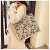 Bolso de Lino Lindo Bolso de Almuerzo de Dibujos Animados Bolso Casual Bolso Tote de Gran Capacidad Bolso Tote Portátil de Moda para Mujer